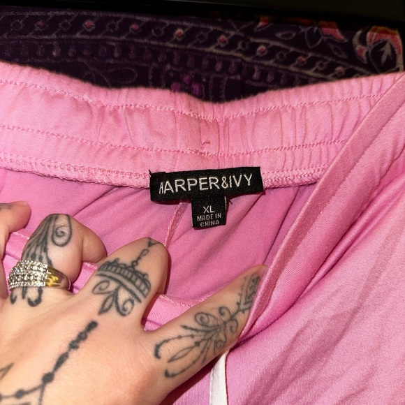 Harper&Ivy Pink Athletic Shorts with Drawstring Waist - Picture 4 of 5